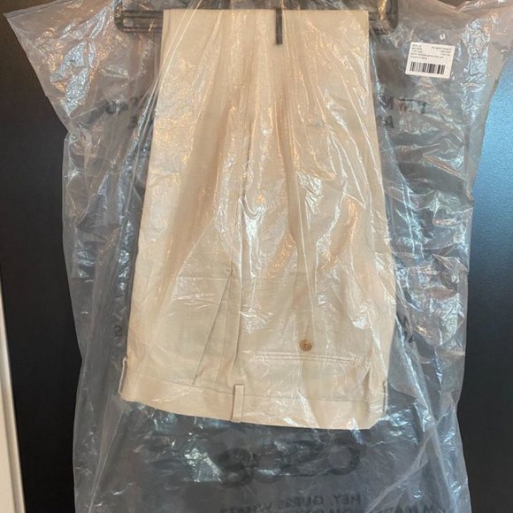 ASOS DESIGN skinny linen mix suit pants in stone (tan color) - Picture 9 of 11